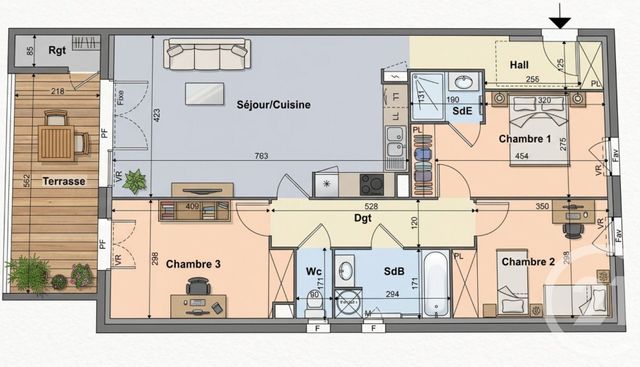 Appartement F4 à vendre - 4 pièces - 89.88 m2 - CODOGNAN - 30 - LANGUEDOC-ROUSSILLON - Century 21 L'Agence Des Garrigues